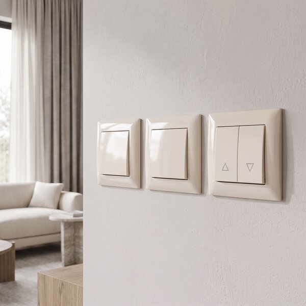 Zsaluzia Kapcsoló Kerettel OSTE JNH009-W BEIGE