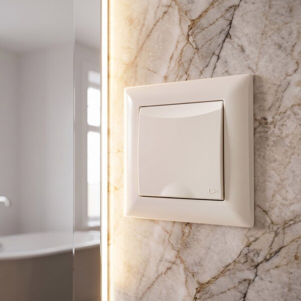 Egyszeres földelt aljzat és fedéllel OSTE JNH005-G Beige