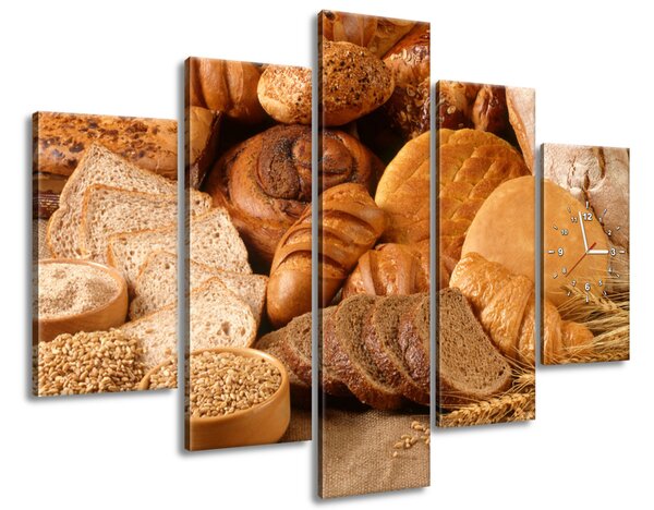 5 részes órás falikép Friss kenyér