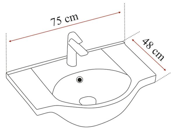 Bianca Prime Fürdőszobabútor 75 cm