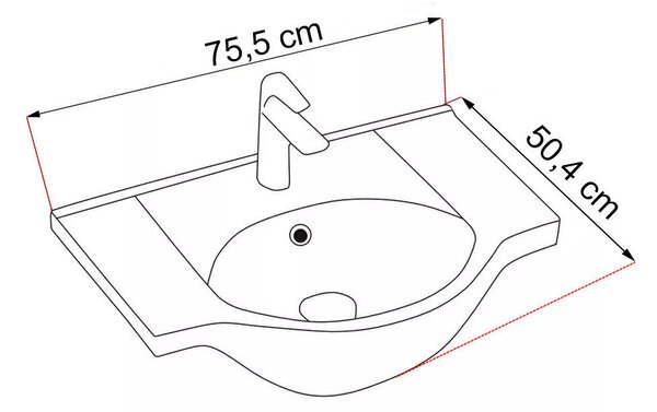 Bianca Plus Fürdőszobabútor - 75 cm