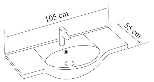 Bianca Prime Fürdőszobabútor - 105 cm Aida Dió