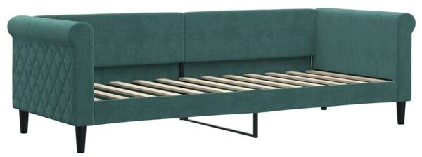 VidaXL sötétzöld bársony heverő matraccal 80 x 200 cm