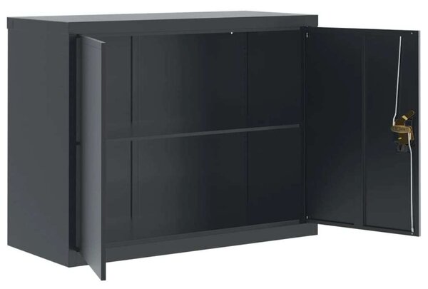 VidaXL antracitszürke acél irattartó szekrény 90x40x110 cm