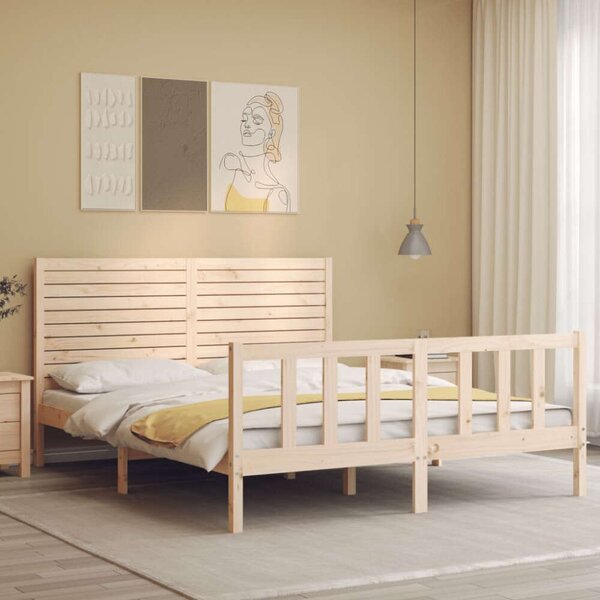 VidaXL Tömör Fenyőfa Ágy - 160x200 cm