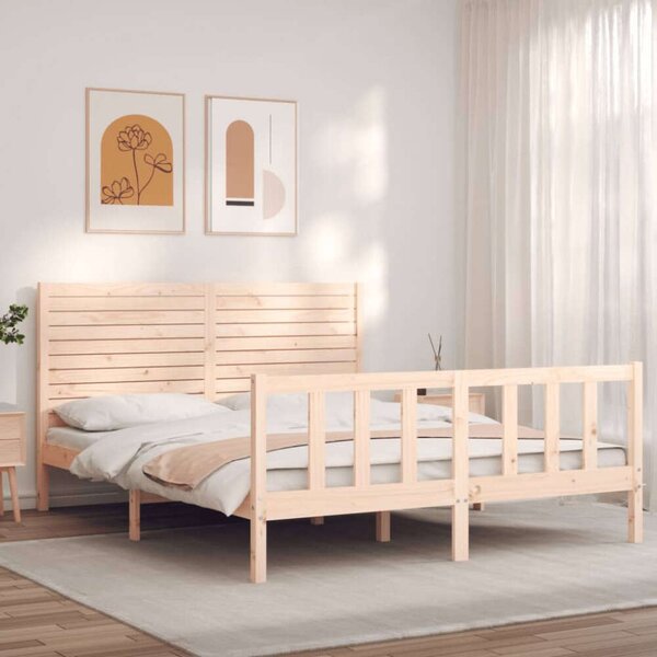 VidaXL Tömör Fenyőfa Ágy - 160x200 cm