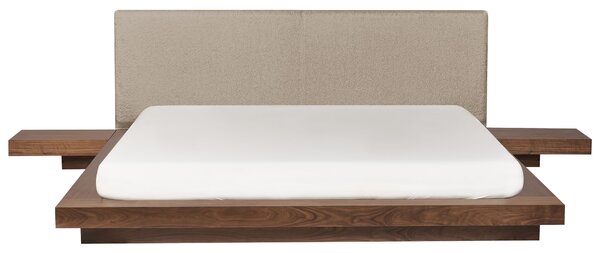 Ágy LED világítással Buklé ZEN 180 x 200 cm Barna kőris