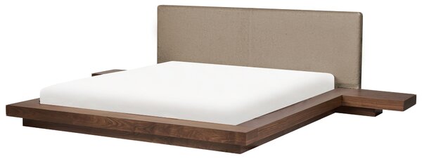Ágy LED világítással Buklé ZEN 180 x 200 cm Barna kőris