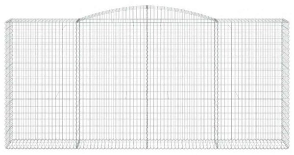 VidaXL 8 db íves horganyzott vas gabion kosár 400x50x180/200 cm