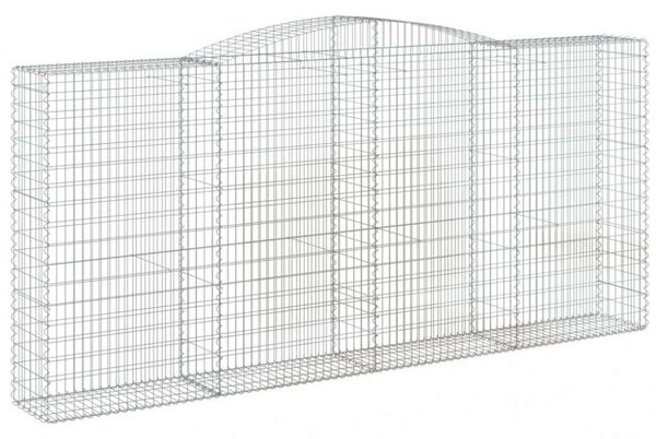 VidaXL 8 db íves horganyzott vas gabion kosár 400x50x180/200 cm