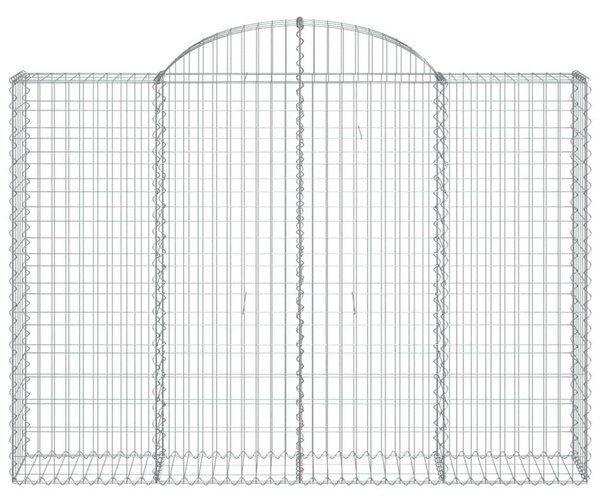 VidaXL 10 db íves horganyzott vas gabion kosár 200x30x140/160 cm
