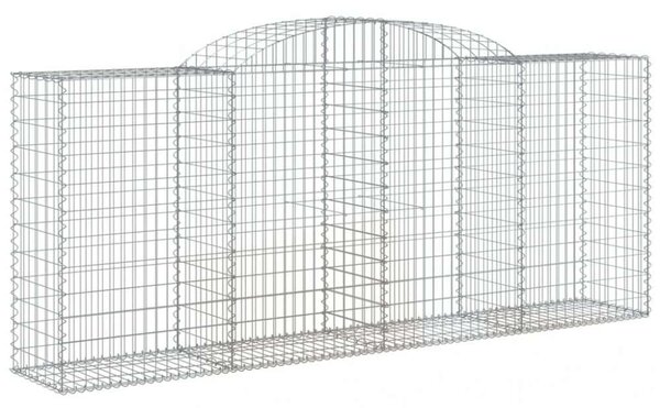 VidaXL 20 db íves horganyzott vas gabion kosár 300x50x120/140 cm