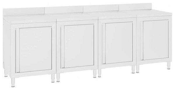 VidaXL Rozsdamentes Acél Munkapultszekrény - 240cm