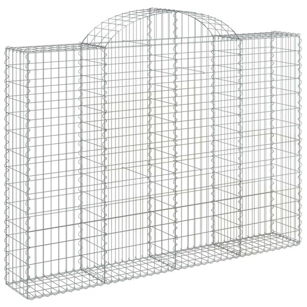 VidaXL 10 db íves horganyzott vas gabion kosár 200x30x140/160 cm