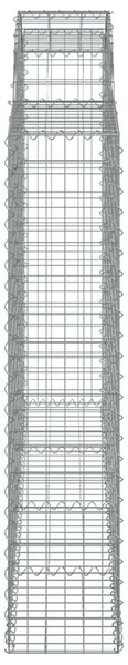 VidaXL 10 db íves horganyzott vas gabion kosár 200x30x140/160 cm