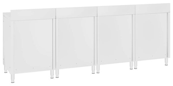VidaXL Rozsdamentes Acél Munkapultszekrény - 240cm