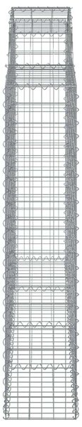 VidaXL 10 db íves horganyzott vas gabion kosár 200x30x140/160 cm