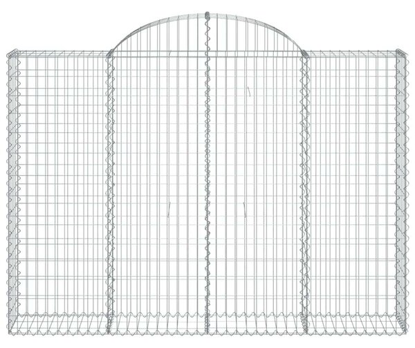 VidaXL 10 db íves horganyzott vas gabion kosár 200x30x140/160 cm