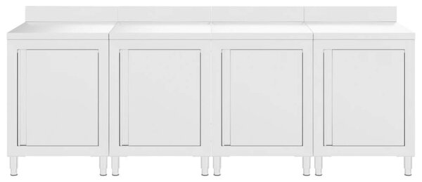 VidaXL Rozsdamentes Acél Munkapultszekrény - 240cm