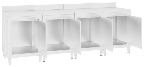 VidaXL Rozsdamentes Acél Munkapultszekrény - 240cm