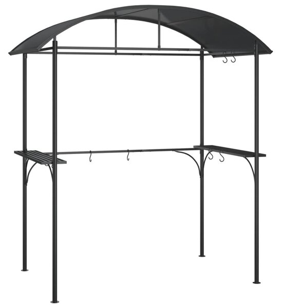 Antracit acél grillező pavilon oldalsó polcokkal 220x115x230 cm