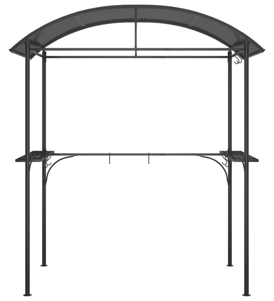 Antracit acél grillező pavilon oldalsó polcokkal 220x115x230 cm