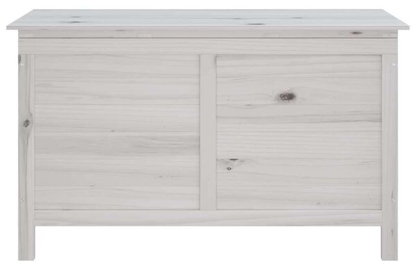 Fehér tömör fenyőfa kerti tárolóláda 99 x 49,5 x 58,5 cm