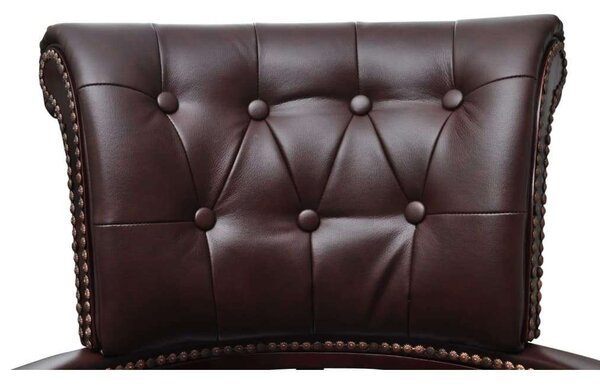 VidaXL elegáns Barna Forgó Irodai szék ,Textil-Bőr, 62x50x(96-104)cm