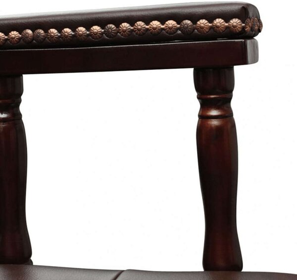 VidaXL elegáns Barna Forgó Irodai szék ,Textil-Bőr, 62x50x(96-104)cm