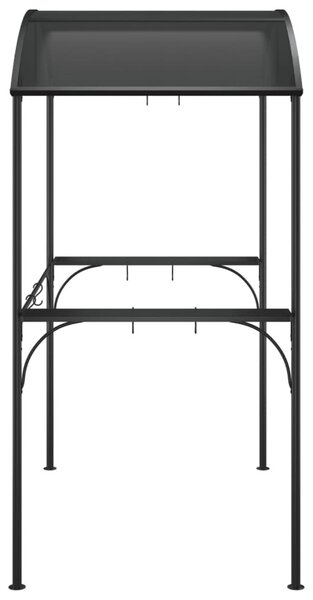 Antracit acél grillező pavilon oldalsó polcokkal 220x115x230 cm