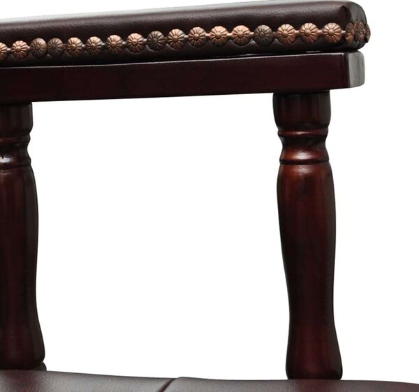 VidaXL elegáns Barna Forgó Irodai szék ,Textil-Bőr, 62x50x(96-104)cm