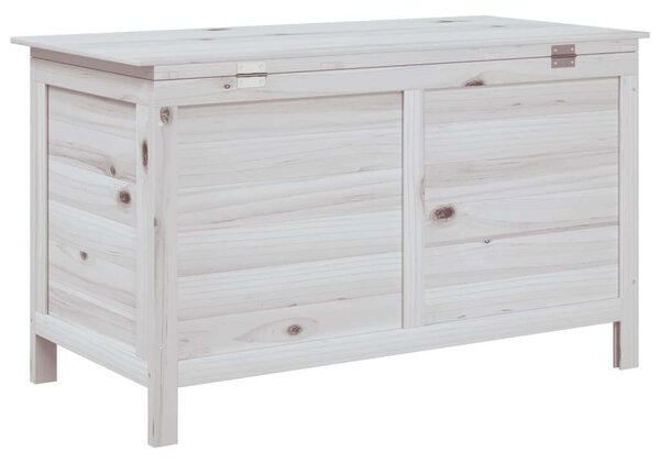 Fehér tömör fenyőfa kerti tárolóláda 99 x 49,5 x 58,5 cm