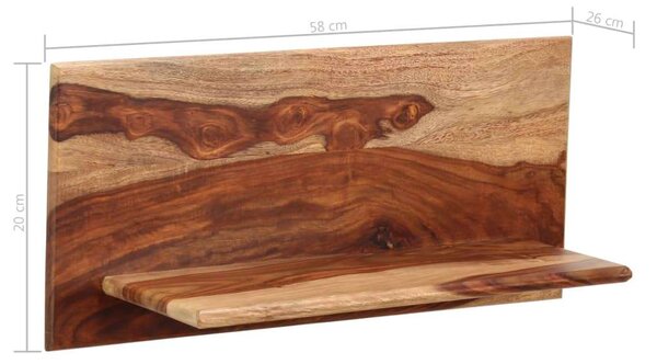Kelet-indiai Rózsafából Készült Fali Polc - 2 db - 58x26x20 cm