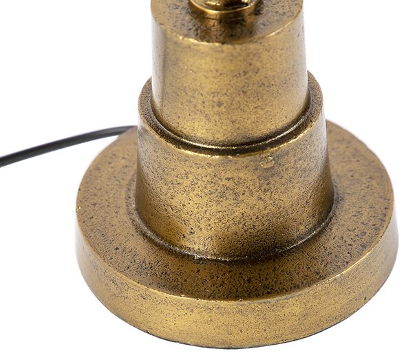 Art Deco asztali lámpa bronz bársony árnyékolóval, piros 35 cm - Pisos
