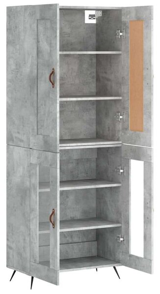 VIDAXL Beton Szürke Magasszekrény - 69,5x34x180 cm