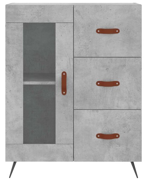 Betonszürke szerelt fa magasszekrény 69,5 x 34 x 180 cm