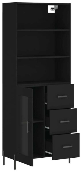 VIDAXL - Fekete Polcos Szekrény - 69,5x34x180 cm