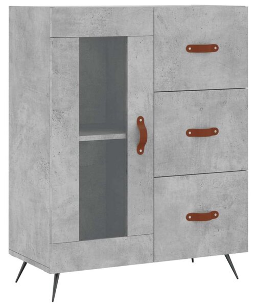 Betonszürke szerelt fa magasszekrény 69,5 x 34 x 180 cm