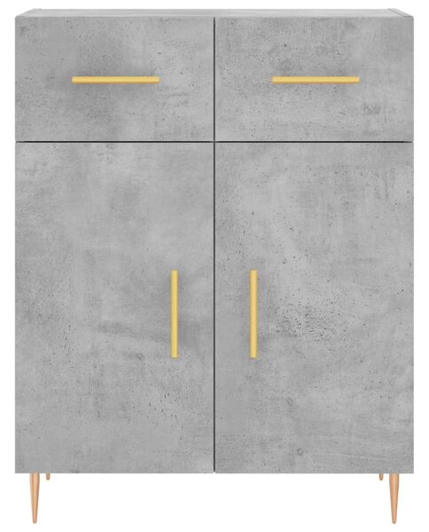 Betonszürke szerelt fa magasszekrény 69,5 x 34 x 180 cm