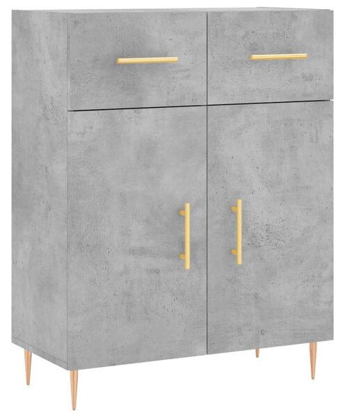 Betonszürke szerelt fa magasszekrény 69,5 x 34 x 180 cm