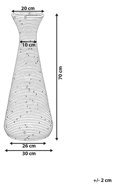 Dekor váza NIDRI Rattan 70 cm Természetes