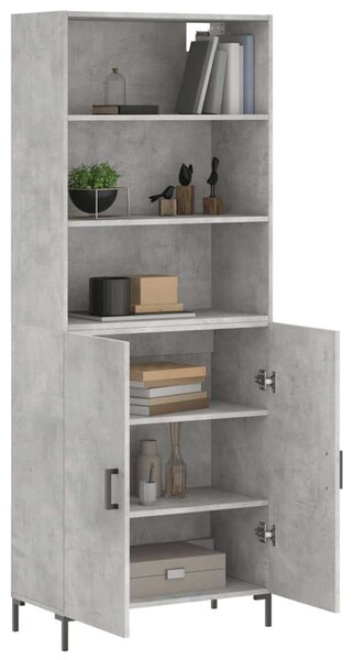 Modern Magas Szekrény - Beton Szürke - 69,5x34x180 cm