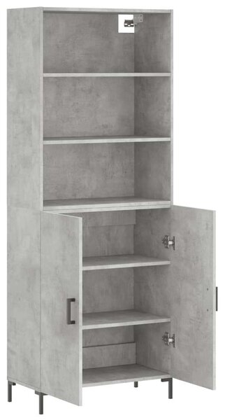 Modern Magas Szekrény - Beton Szürke - 69,5x34x180 cm