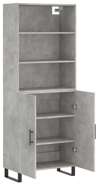 Modern Magas Szekrény - Beton Szürke - 180 cm