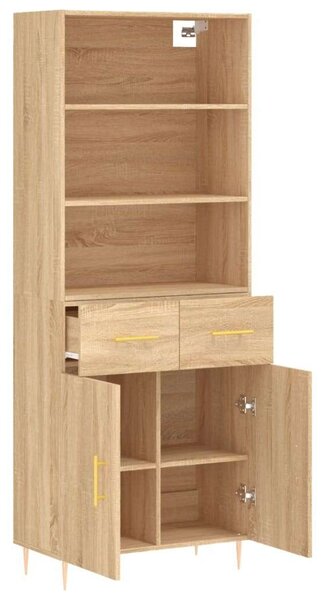 VIDAXL Sonoma Tölgy Fa Magasszekrény - 180 cm
