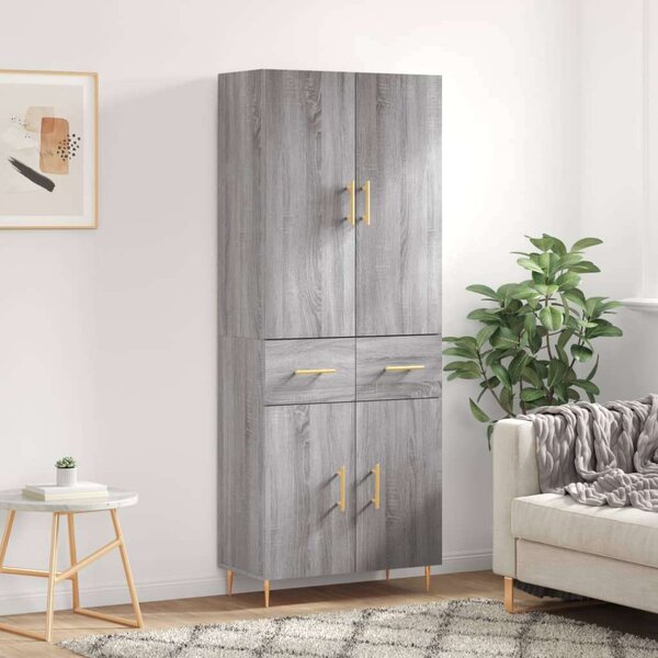 VIDAXL Sonoma Szürke Magasszekrény - 69,5x34x180 cm