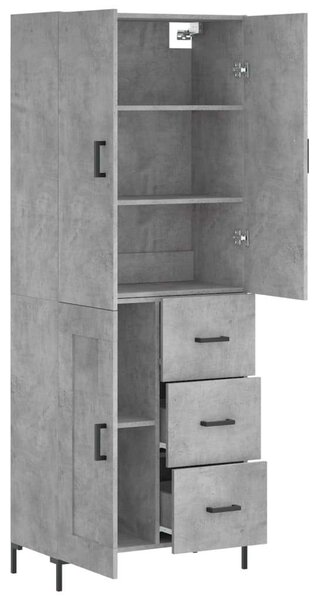Modern Magas Szekrény - Beton Szürke - 180 cm
