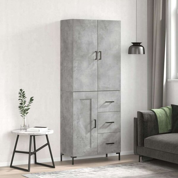 Modern Magas Szekrény - Beton Szürke - 180 cm
