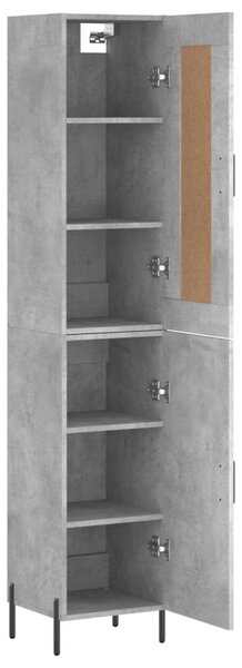 Modern Magas Szekrény - Beton Szürke - 180 cm