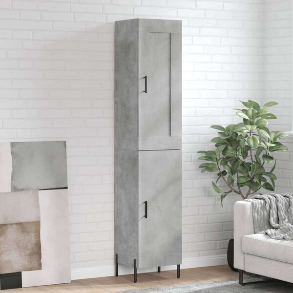 Modern Magas Szekrény - Beton Szürke - 180 cm